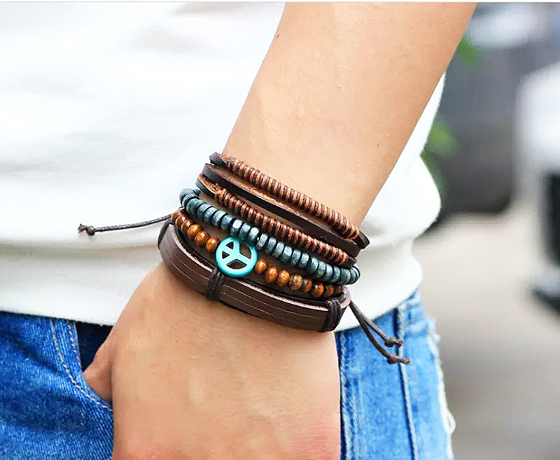 4 in 1 Bracelet with Peace symbol