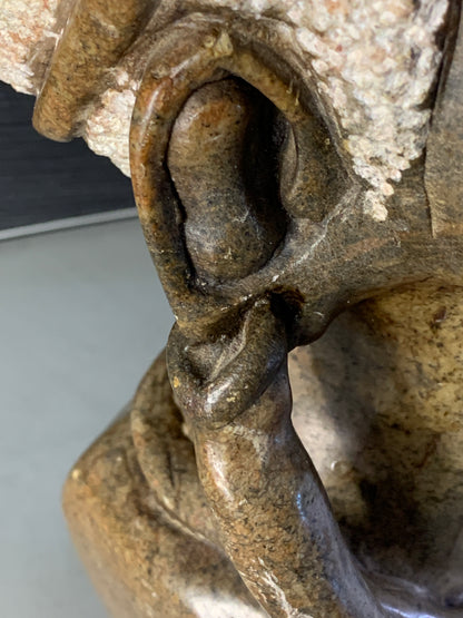 African Chieftain Head Sculpture