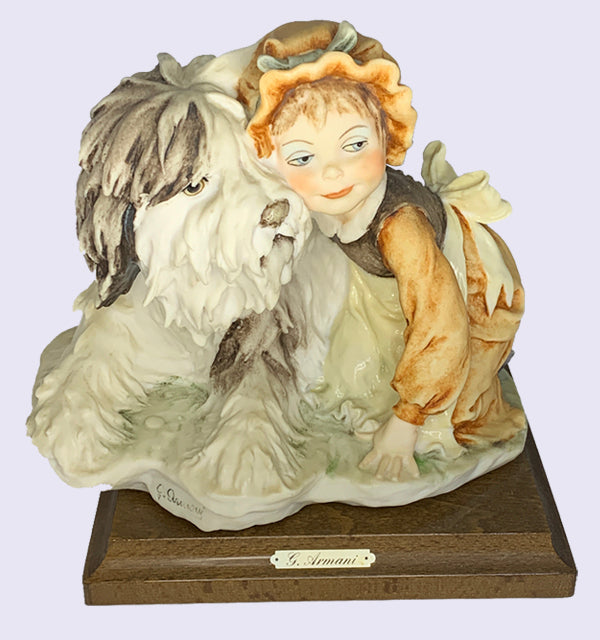 Figurine - G. Armani - Girl with Sheep Dog
