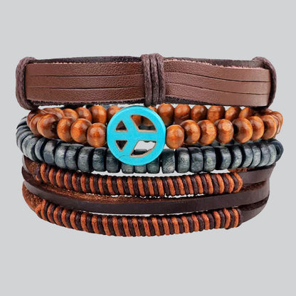 4 in 1 Bracelet with Peace symbol