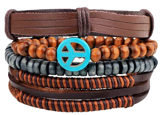 4 in 1 Bracelet with Peace symbol