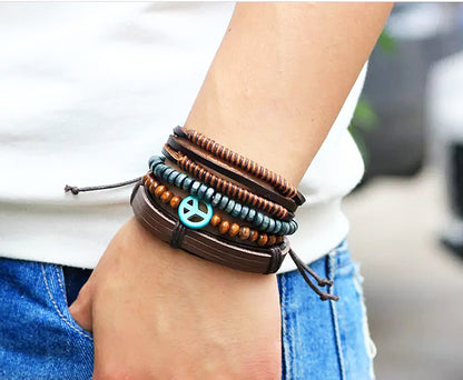 4 in 1 Bracelet with Peace symbol